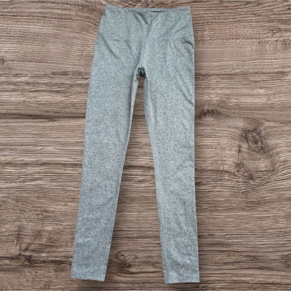 Reebok Gray Heather High Waisted Performance Leggings Yoga Pants Women's Small